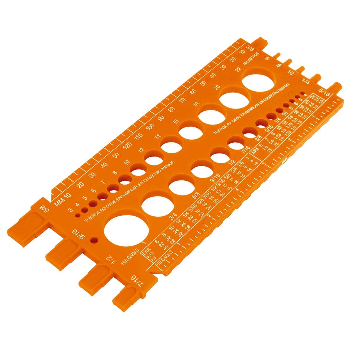 Regla Medidora Tuercas y Tornillos 22cm REGLA-22 - Truper