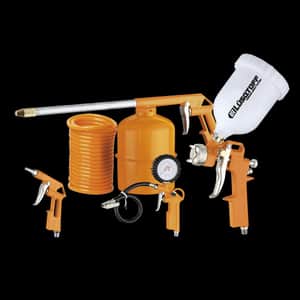 Kit Accesorios Compresor Pistola Pintar Sopletear Inflar Lavar + Manguera Espiralada 5m 5 Piezas AA-5000K - Lusqtoff