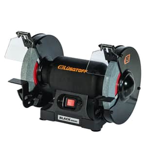 Amoladora Banco 8" 500W 2980 RPM Eje 16mm + 2 Piedras 200x20x16mm Grano 36 60 + 2 Soportes ABL500-9 - Lusqtoff