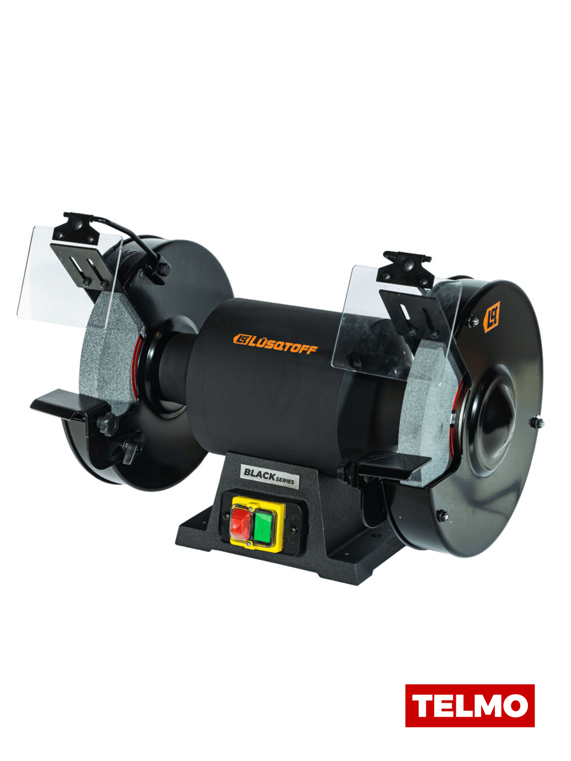 Amoladora Banco 10" 750W 2980 RPM Eje 20mm + 2 Piedras 250x25x20mm Grano 36 60 + 2 Soportes ABL750-9 - Lusqtoff, foto real