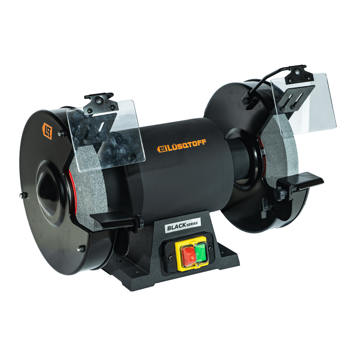 Amoladora Banco 10" 750W 2980 RPM Eje 20mm + 2 Piedras 250x25x20mm Grano 36 60 + 2 Soportes ABL750-9 - Lusqtoff
