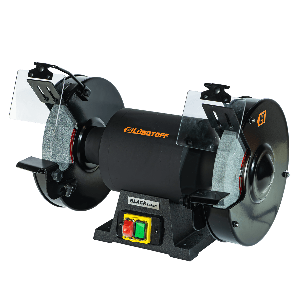Amoladora Banco 10" 750W 2980 RPM Eje 20mm + 2 Piedras 250x25x20mm Grano 36 60 + 2 Soportes ABL750-9 - Lusqtoff