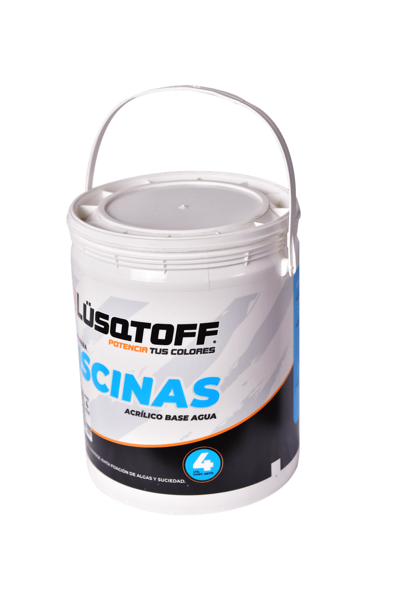 Pintura Acrílica Celeste Piscinas Piletas 4 Litros Base Acuosa Impermeabilizante Antialgas ACP4-8 - Lusqtoff