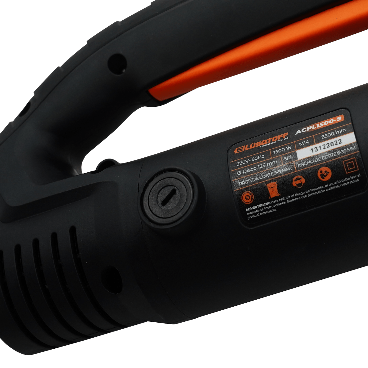 Acanaladora Pared 1500W 8500 RPM Profundidad 29mm Ancho 30mm + 2 Discos Diamante 125mm ACPL1500-9 - Lusqtoff