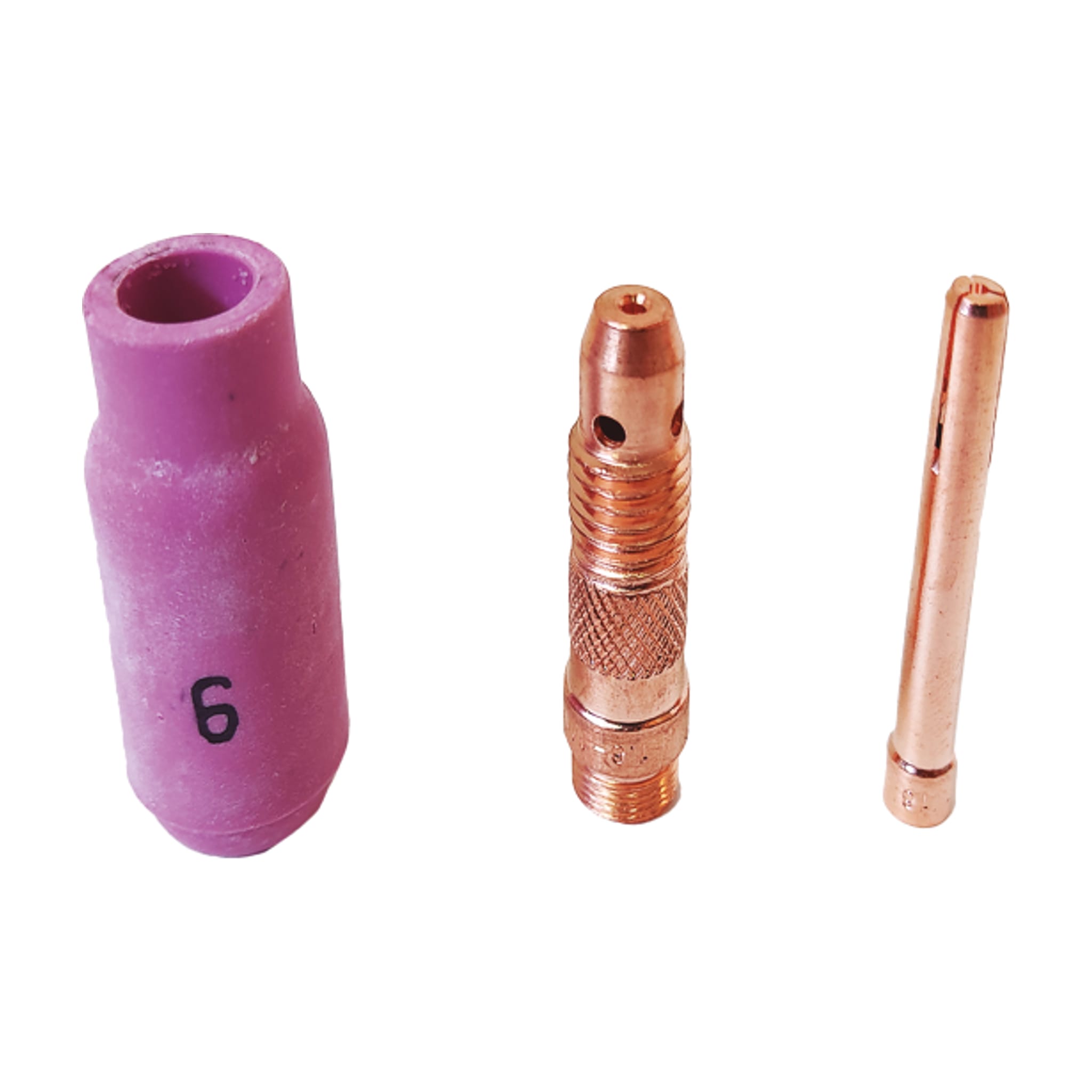 Kit Consumibles Torcha TIG 1.6mm Buza N°6 + Difusor + Mordaza 3 Piezas ACTIGL-8.1KIT - Lusqtoff