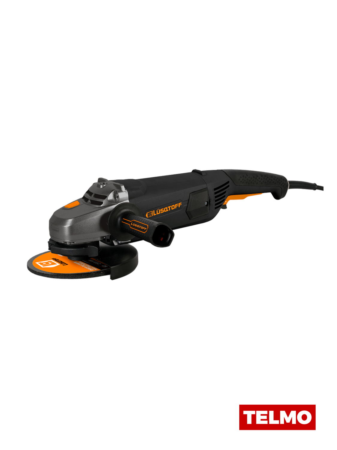 Amoladora Angular 2400W 180mm 7" Arranque Progresivo Detención Sobrecarga Mango Antivibración AML2407-10 - Lusqtoff, foto real