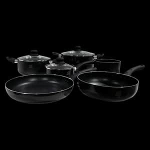 Batería Cocina Aluminio Antiadherente Tapas Vidrio Templado 9 Piezas BCL9-8 - Lusqtoff