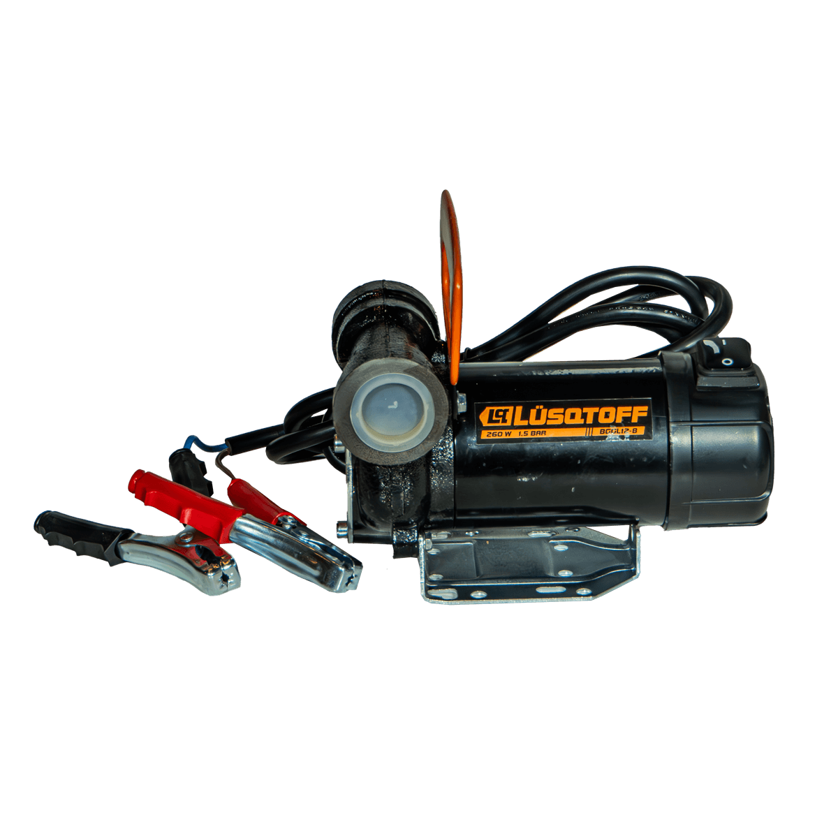 Bomba Gasoil 12V 260W 50L/min 1,5 Bar Autocebante 1" BSP + Cable Pinzas 2m BGGL12-8 - Lusqtoff