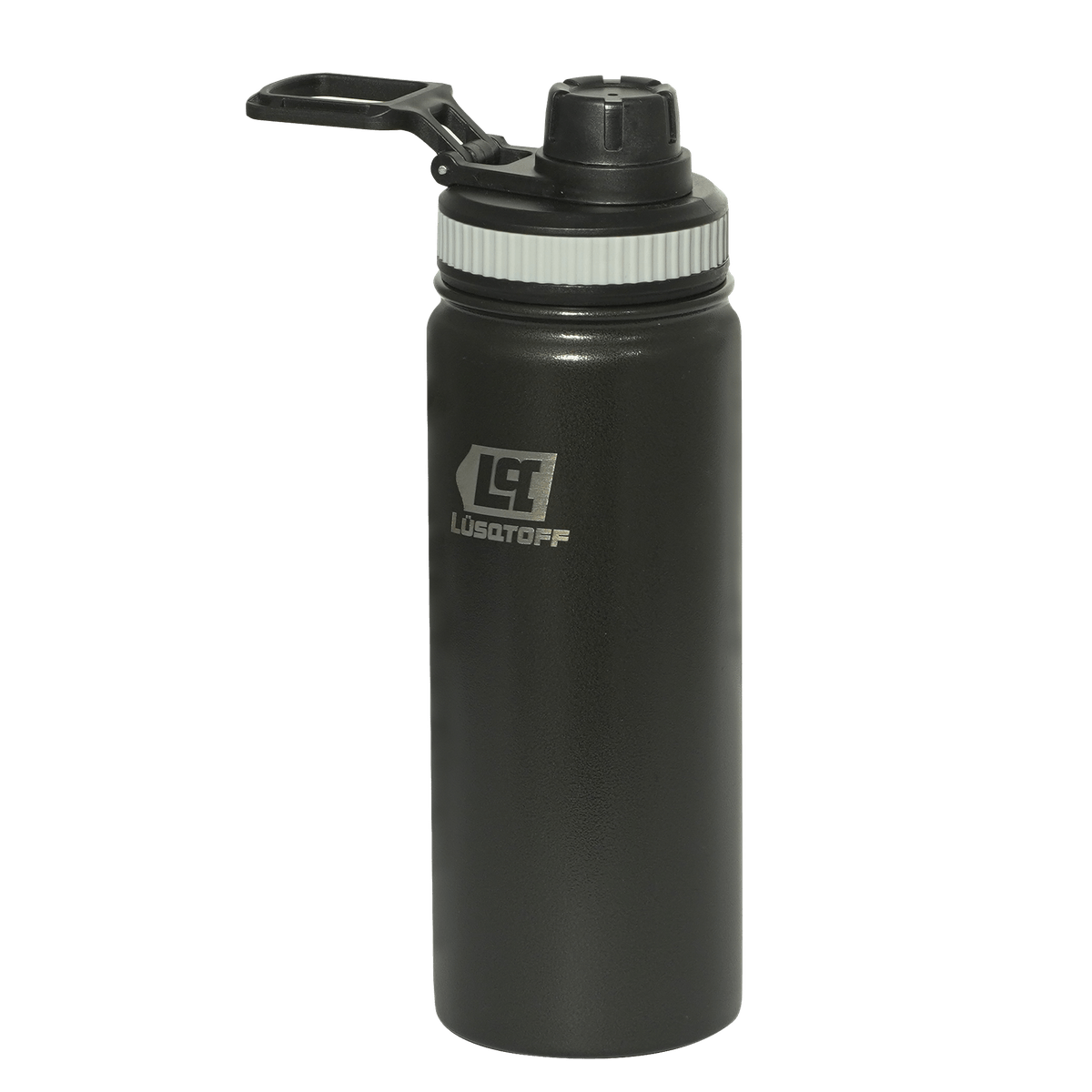 Botella Térmica 500ml Acero Inoxidable 12hs Frío Calor Gancho Transporte Negra BOTL500-8N - Lusqtoff