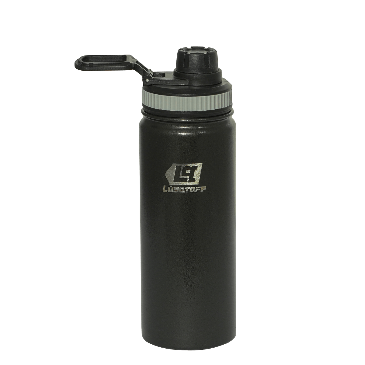 Botella Térmica 500ml Acero Inoxidable 12hs Frío Calor Gancho Transporte Negra BOTL500-8N - Lusqtoff