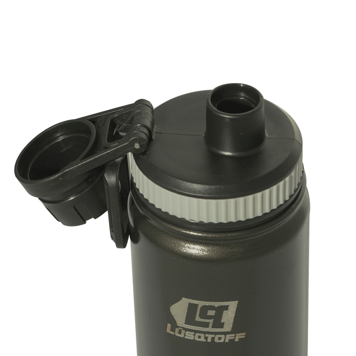 Botella Térmica 500ml Acero Inoxidable 12hs Frío Calor Gancho Transporte Negra BOTL500-8N - Lusqtoff