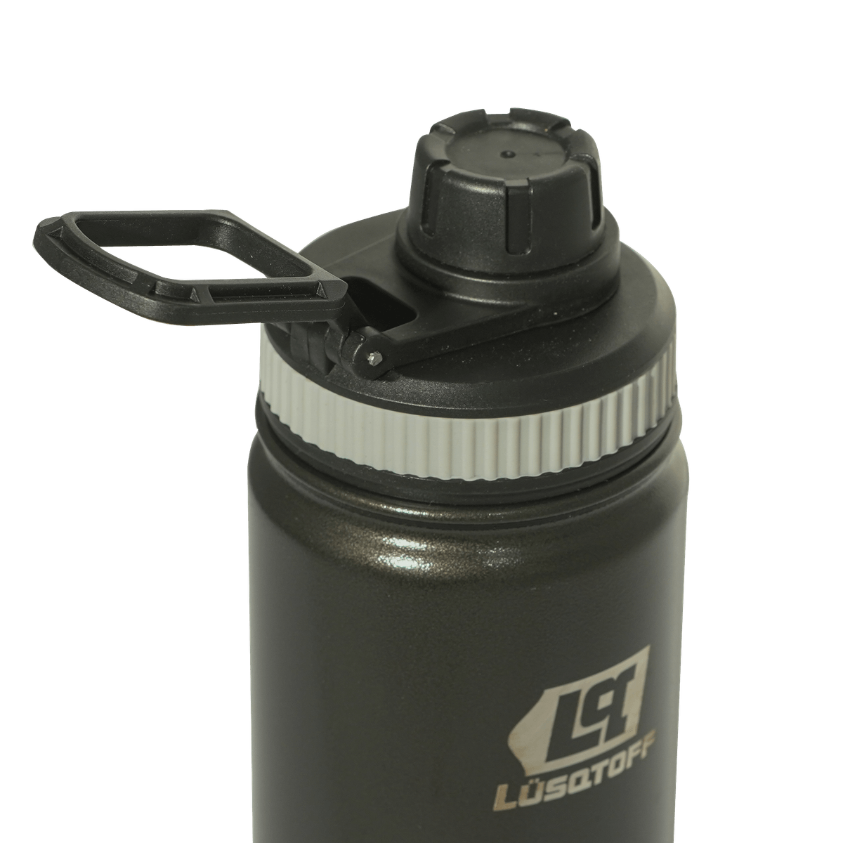 Botella Térmica 500ml Acero Inoxidable 12hs Frío Calor Gancho Transporte Negra BOTL500-8N - Lusqtoff