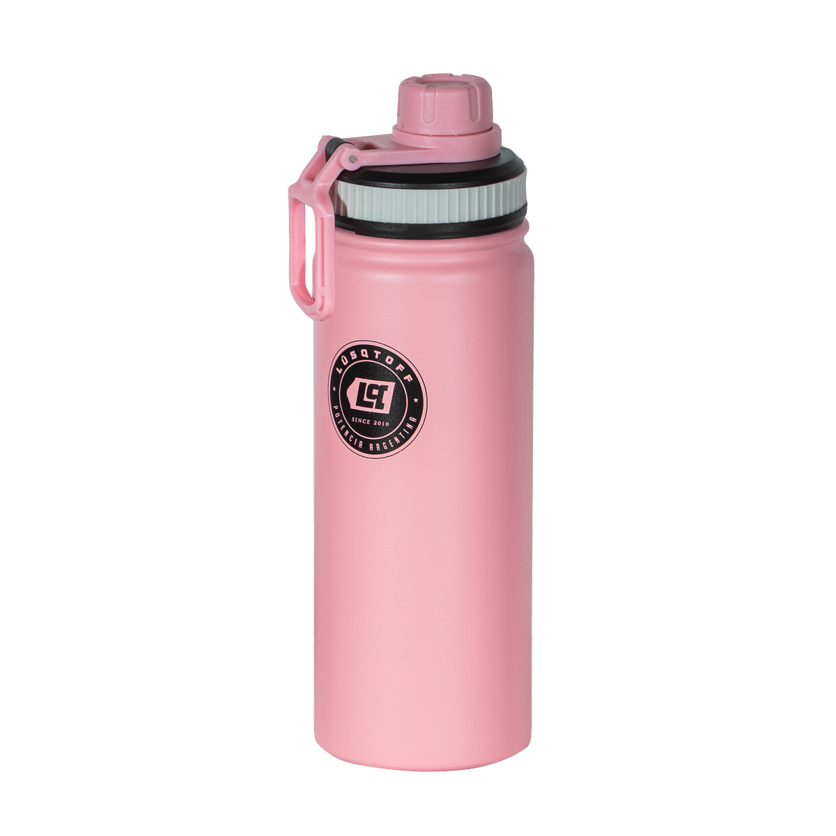 Botella Térmica 500ml Acero Inoxidable 12hs Frío Calor Gancho Transporte Rosa BOTL500-8R - Lusqtoff