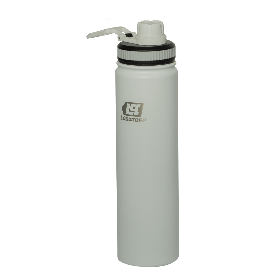 Botella Térmica 750ml Acero Inoxidable 12hs Frío Calor Gancho Transporte Blanca BOTL750-8B - Lusqtoff