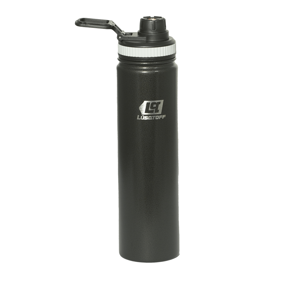 Botella Térmica 750ml Acero Inoxidable 12hs Frío Calor Gancho Transporte Negra BOTL750-8N - Lusqtoff