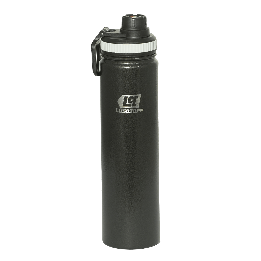 Botella Térmica 750ml Acero Inoxidable 12hs Frío Calor Gancho Transporte Negra BOTL750-8N - Lusqtoff