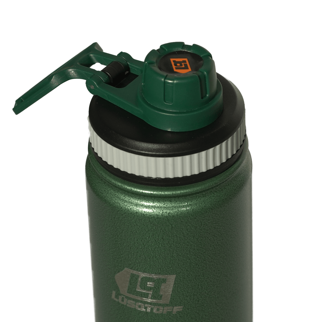 Botella Térmica 750ml Acero Inoxidable 12hs Frío Calor Gancho Transporte Verde BOTL750-8V - Lusqtoff