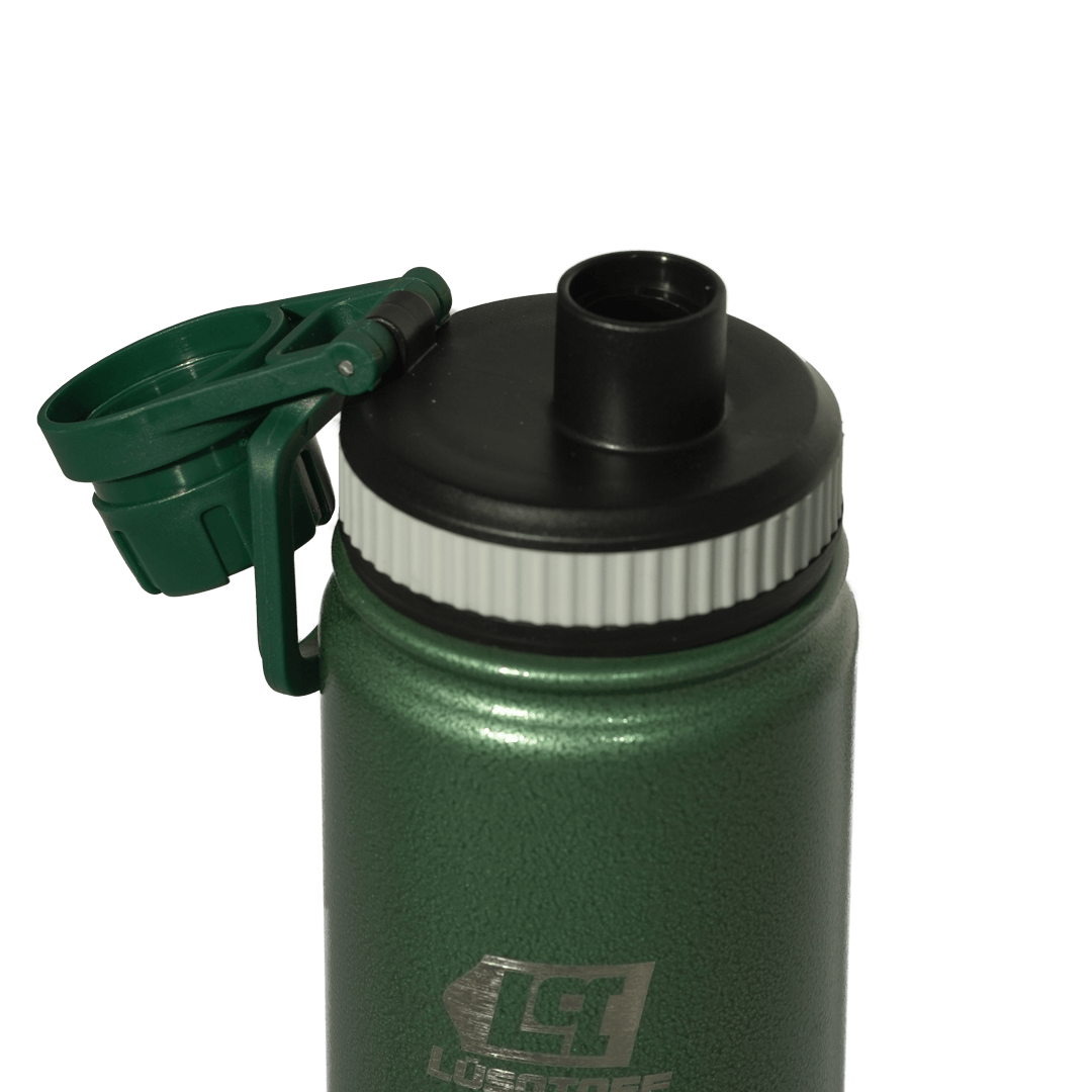 Botella Térmica 750ml Acero Inoxidable 12hs Frío Calor Gancho Transporte Verde BOTL750-8V - Lusqtoff