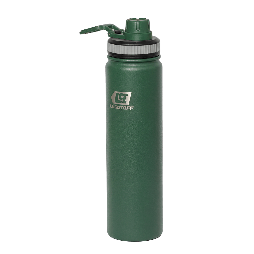 Botella Térmica 750ml Acero Inoxidable 12hs Frío Calor Gancho Transporte Verde BOTL750-8V - Lusqtoff