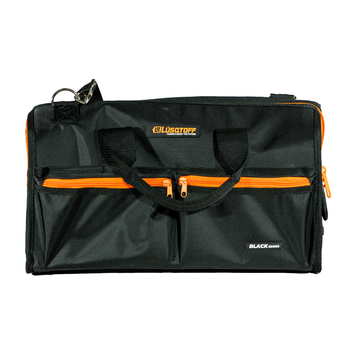 Bolso Trabajo Reforzado Black Series 45x35x15cm 14 Bolsillos Carga 15kg + Correa BRL14-9 - Lusqtoff