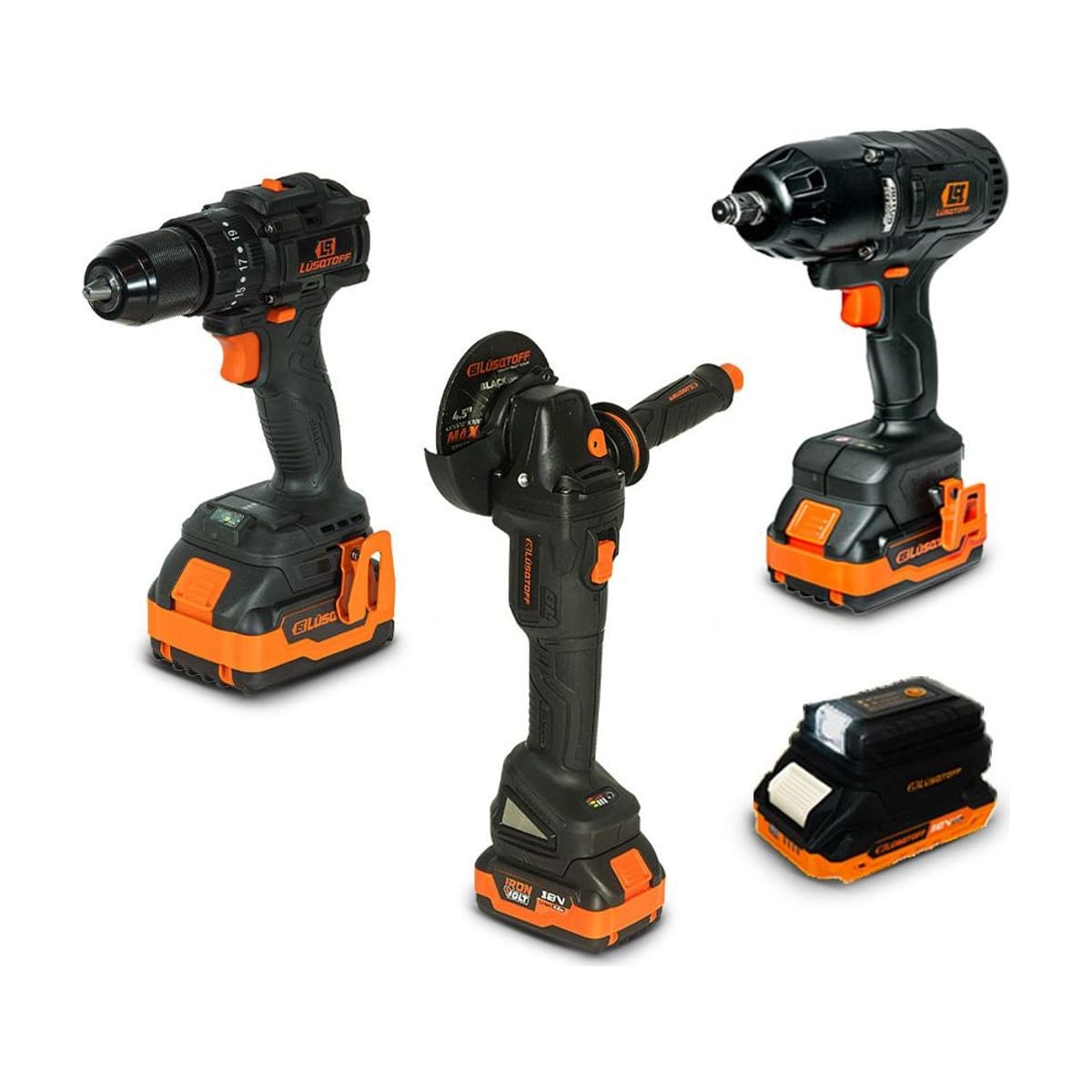 Combo 18V Taladro Amoladora Llave Impacto BSPACK001-9 - Lusqtoff