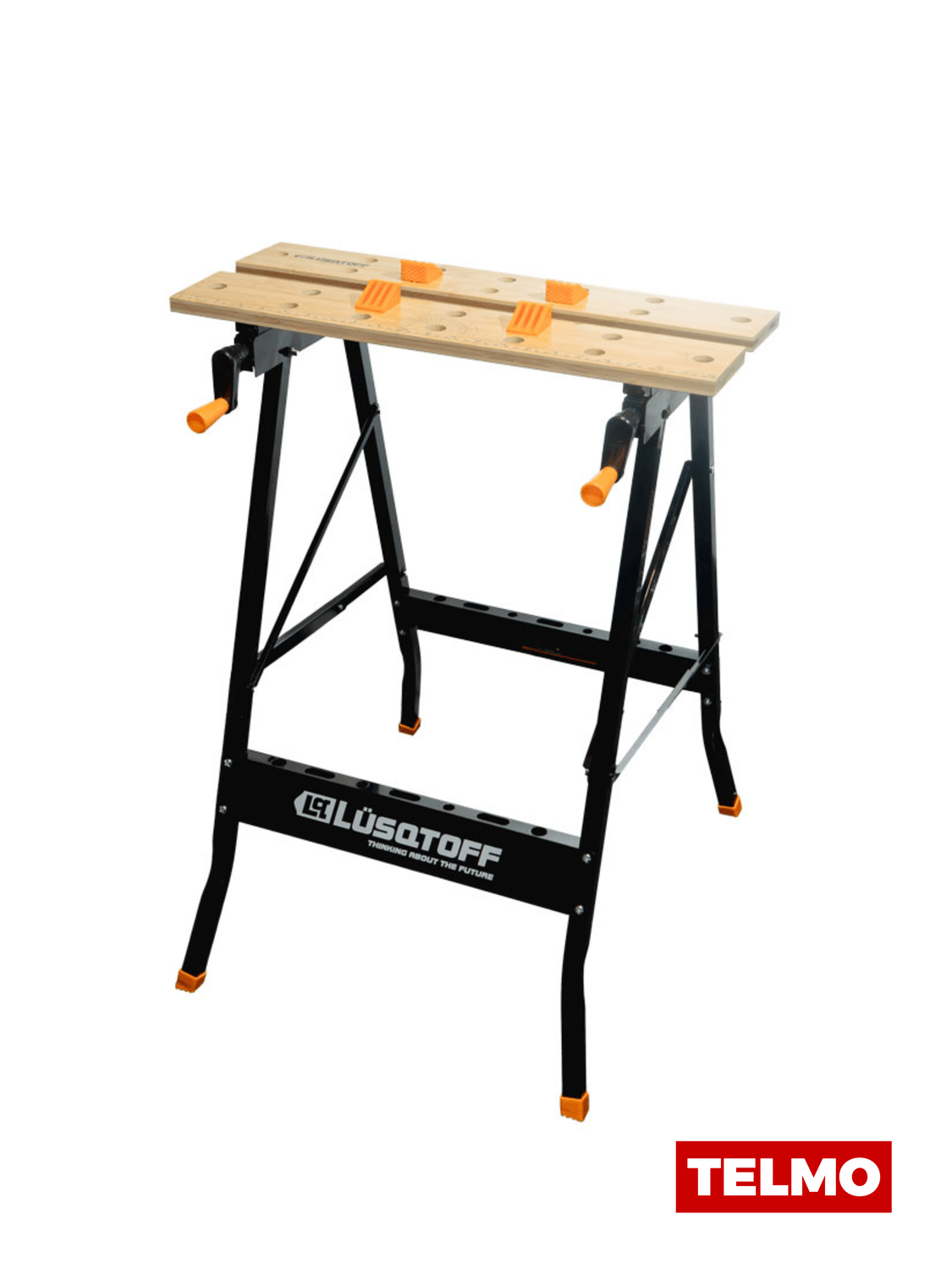 Banco Trabajo Plegable Carga 150kg Mesa Madera 560x100mm Estructura Acero Q195 BTPL150-8 - Lusqtoff, foto real
