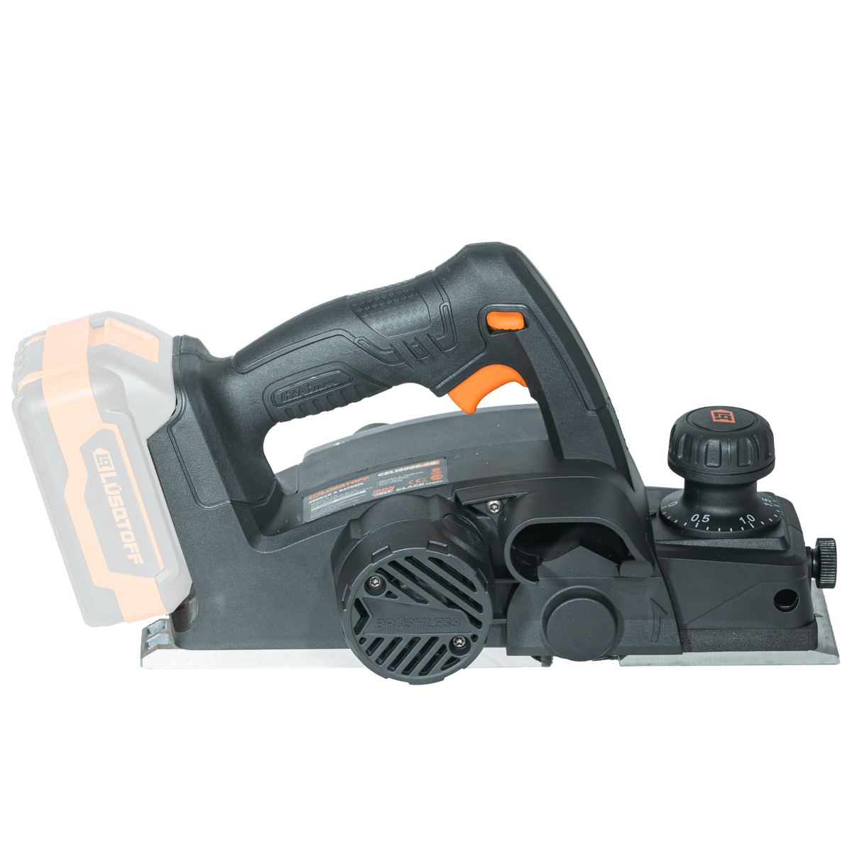 Cepillo Garlopa A Batería Brushless 18V Ancho 82mm 15000 RPM + Guía Paralela + Kit Afilador Black Series CEL15000-9B - Lusqtoff