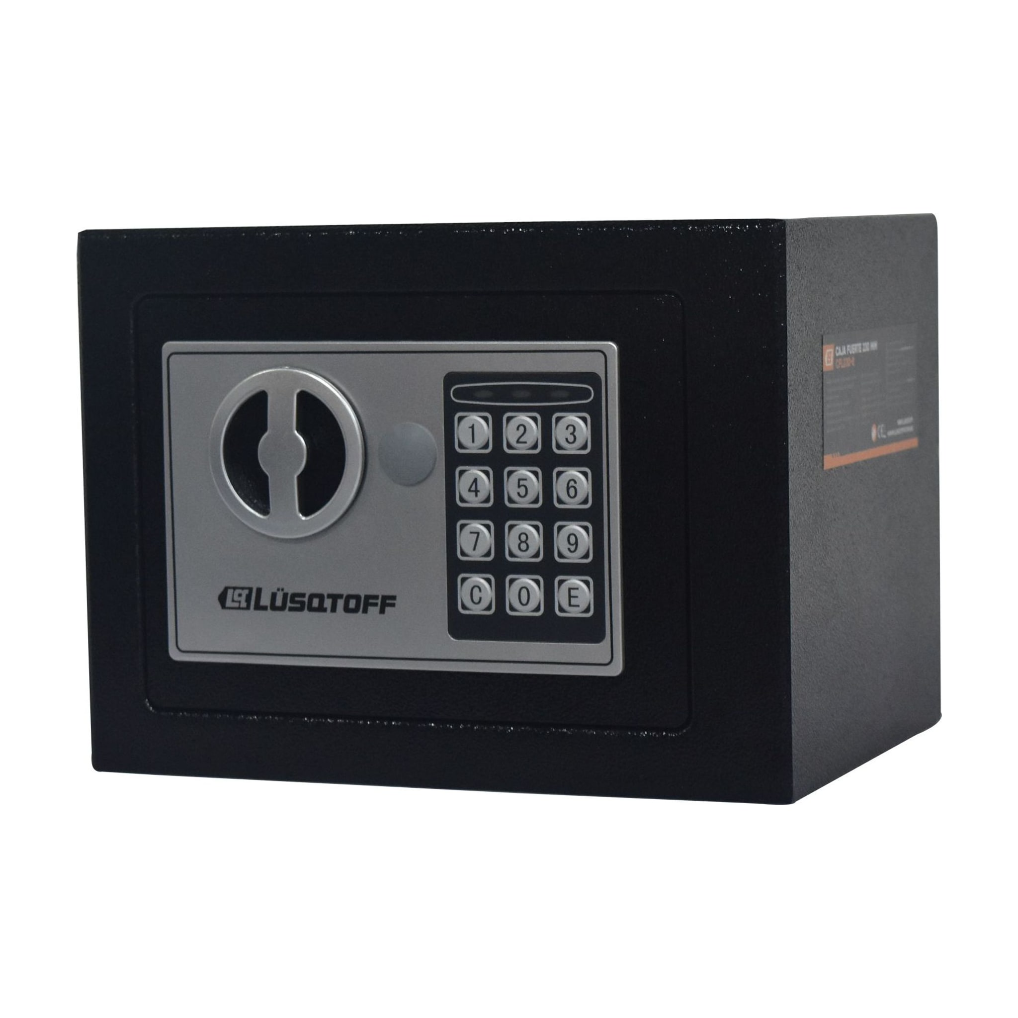 Caja Fuerte Digital Teclado 230x170x170mm Puerta 3mm Auto-Bloqueo + Llave Emergencia + Fijación CFL230-8 - Lusqtoff