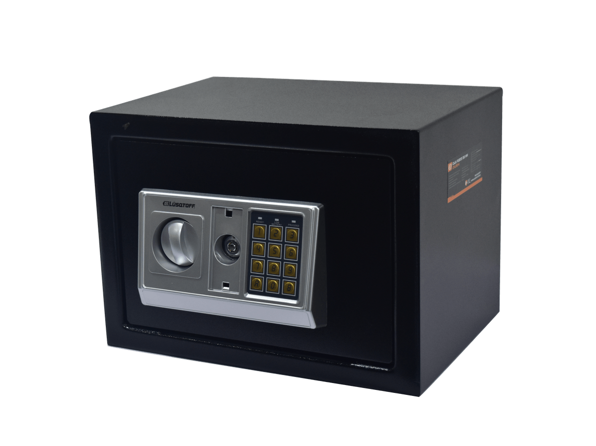 Caja Fuerte Digital Teclado 350x250x250mm Puerta 3mm Auto-Bloqueo + Llave Emergencia + Fijación CFL350-8 - Lusqtoff