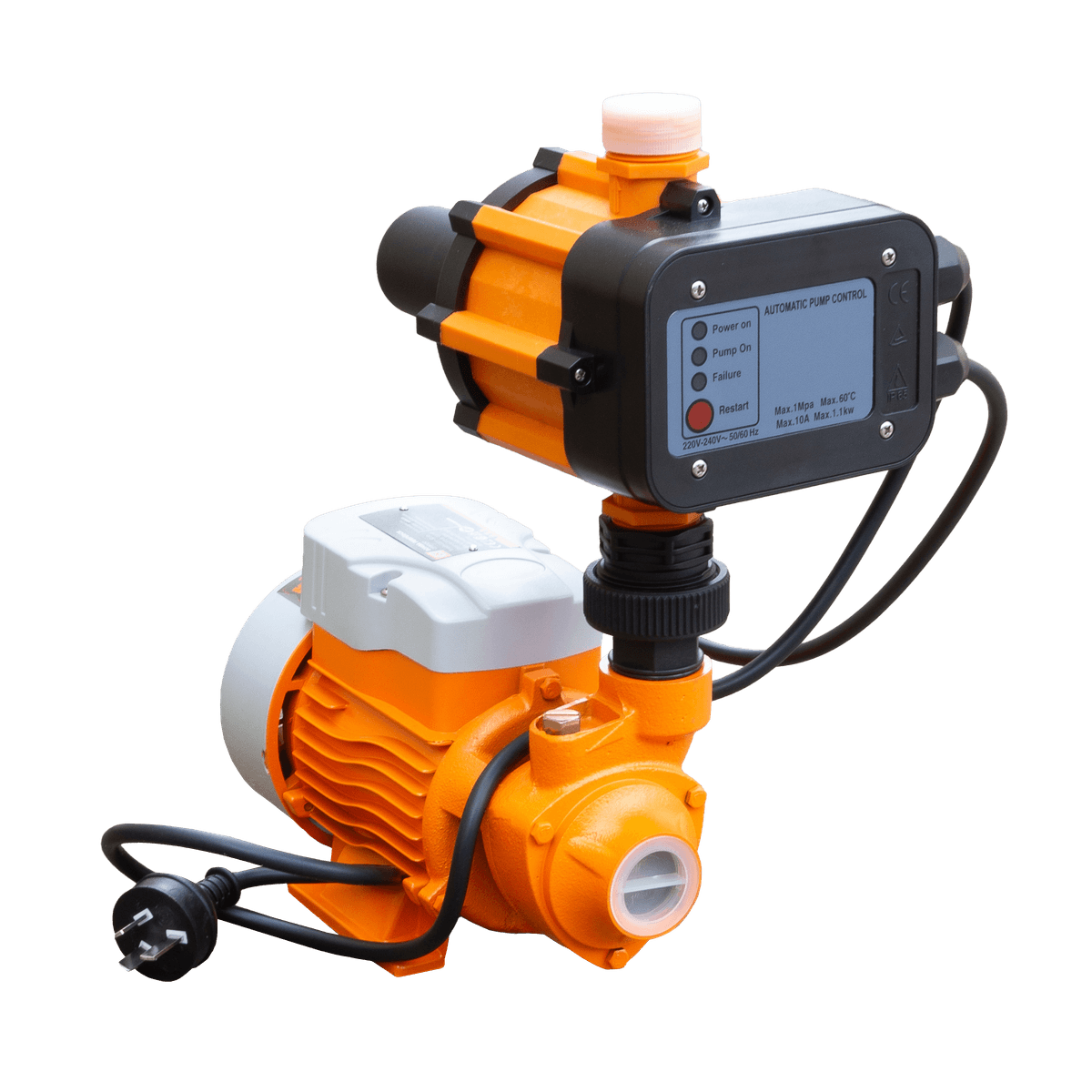 Bomba Centrífuga 1HP 750W 95L/min Altura 30m + Regulador Presión MPS-1 CPM158-C - Lusqtoff