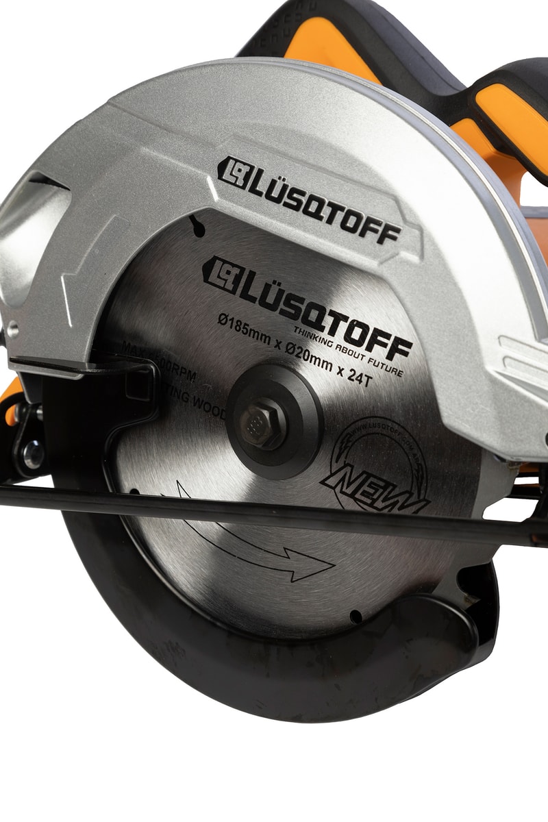Sierra Circular 1500W 185mm 7 1/4" Corte 63.5mm 5500 RPM + Hoja 24 Dientes + Guía Paralela CSL1500-8 - Lusqtoff