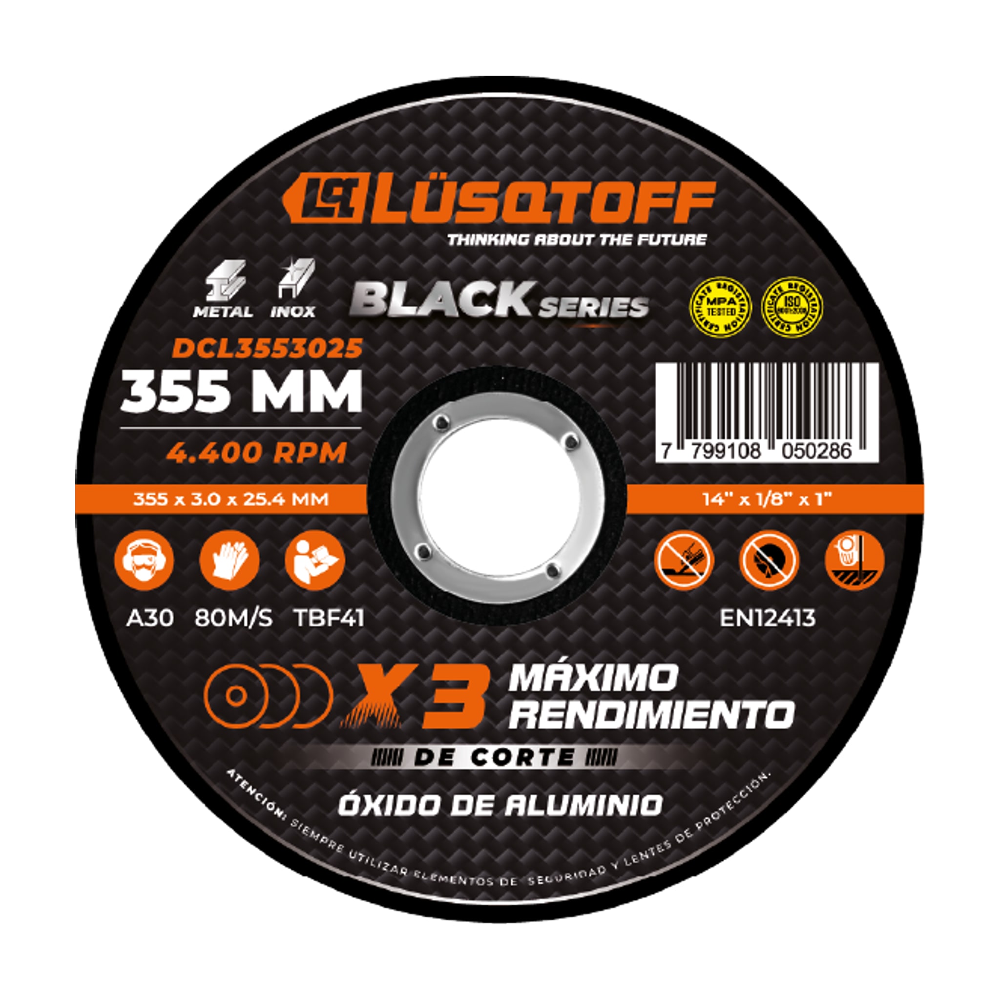 Disco Corte Sensitiva 355x3.0x25.4mm DCL3553025 - Lusqtoff