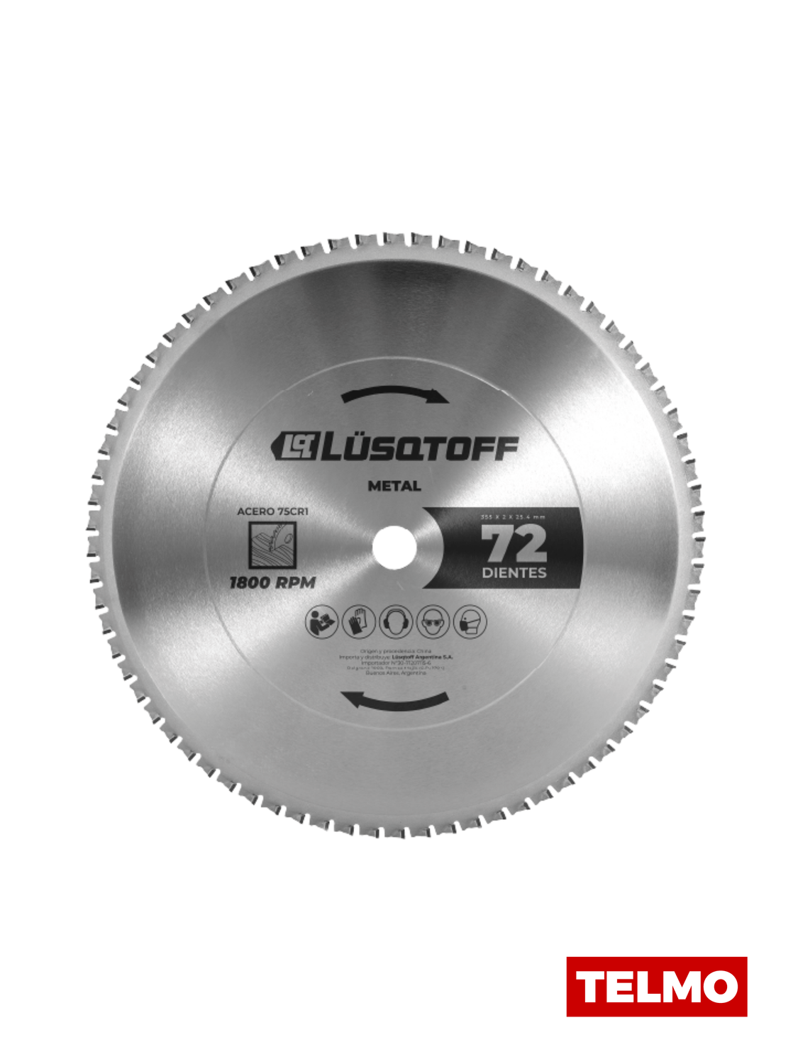 Disco Sierra Metal Widia 355x2x25.4mm 72 Dientes DCLCM2200 - Lusqtoff, foto real