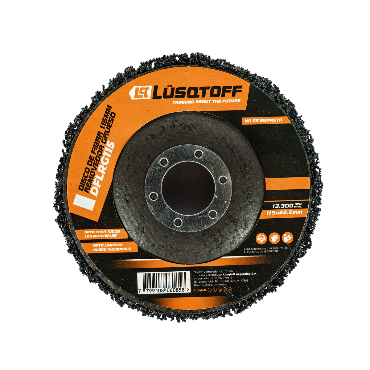 Disco Fibra Removedor Grueso 115mm x 22,2mm Amoladora DFLRG115 - Lusqtoff