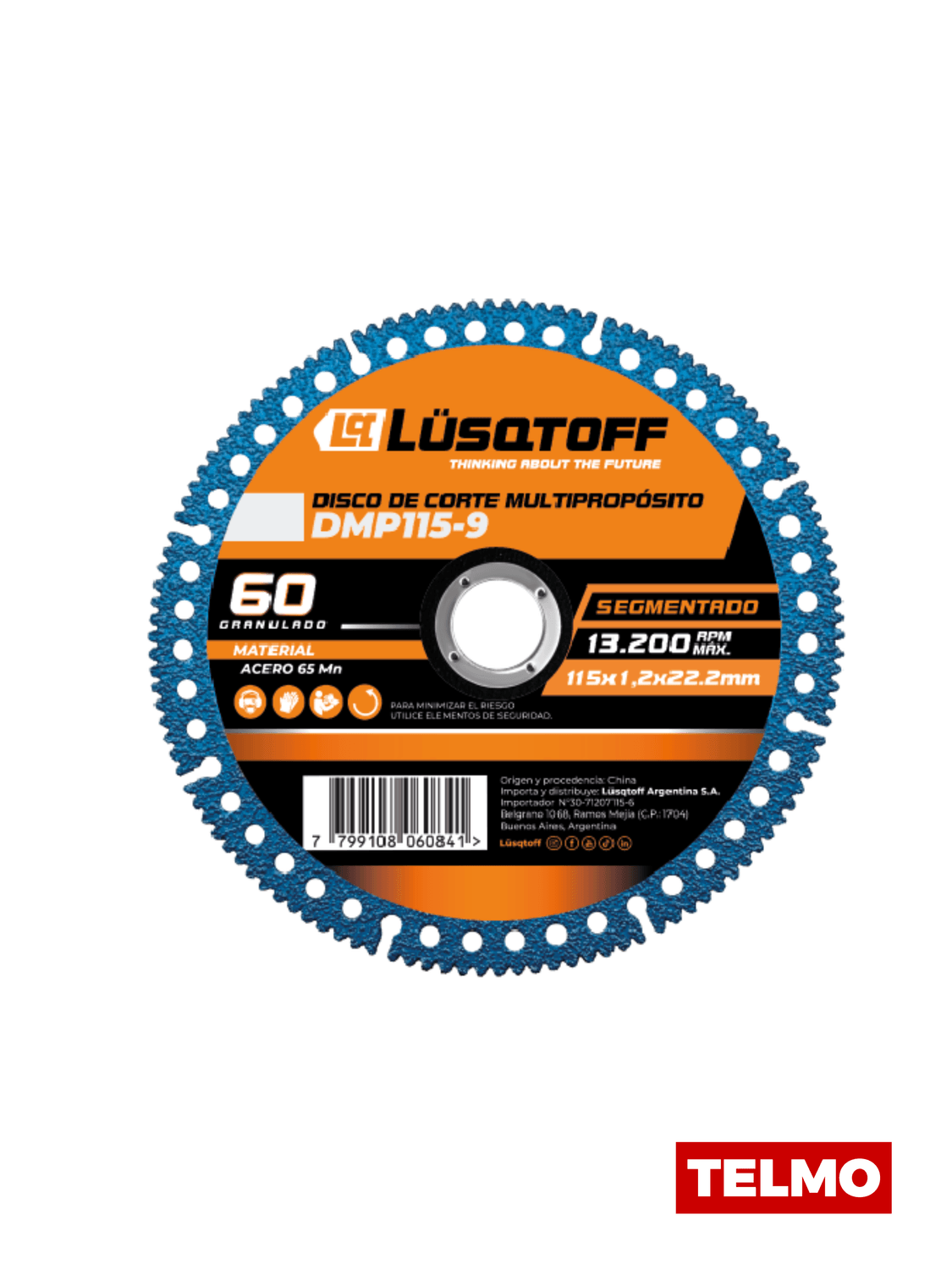 Disco Corte Multipropósito 115mm Amoladora DMP115-9 - Lusqtoff, foto real
