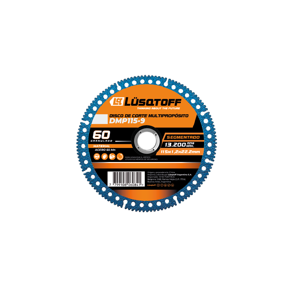 Disco Corte Multipropósito 115mm Amoladora DMP115-9 - Lusqtoff