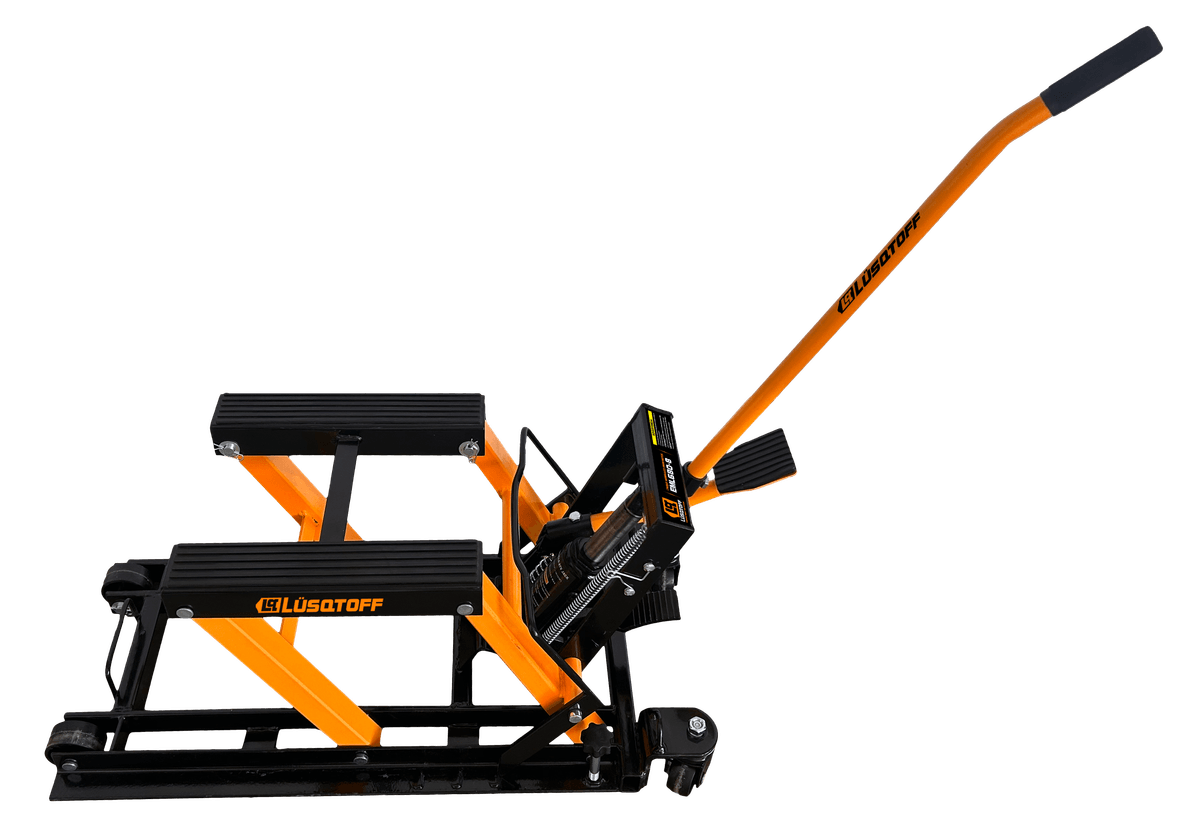 Elevador Motos 680kg Elevación 115-360mm Base 310mm 2 Ruedas Giratorias EML680-8 - Lusqtoff