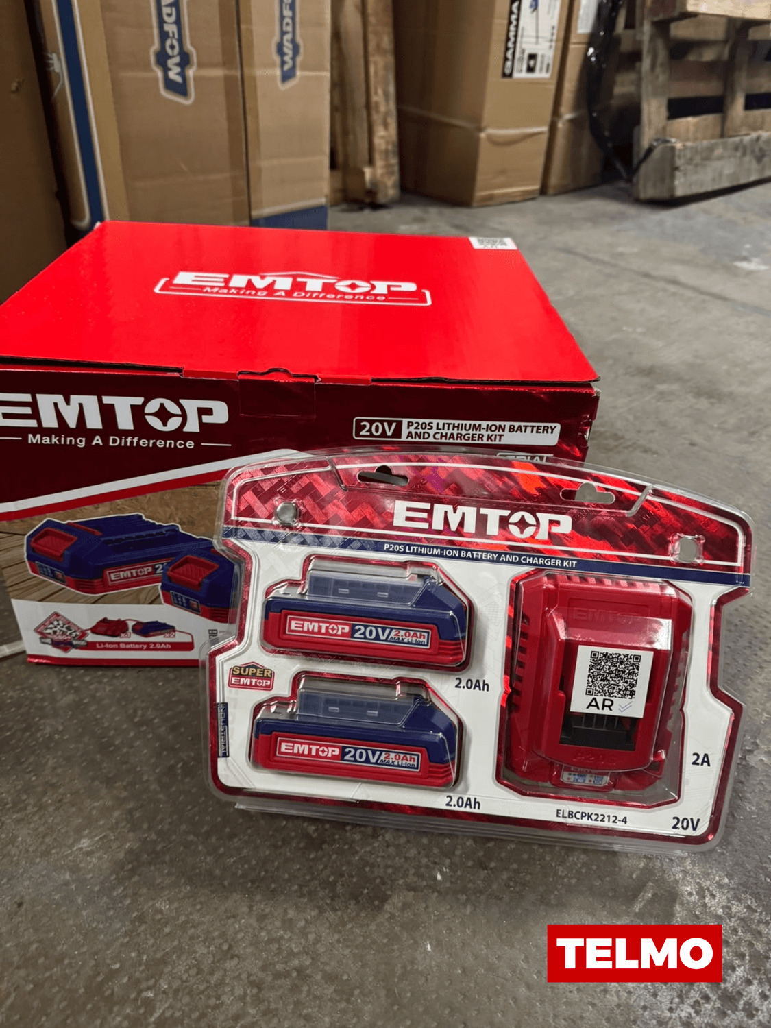 Kit 2 Baterías 20V 2Ah + Cargador ELBCPK2212-4 - Emtop