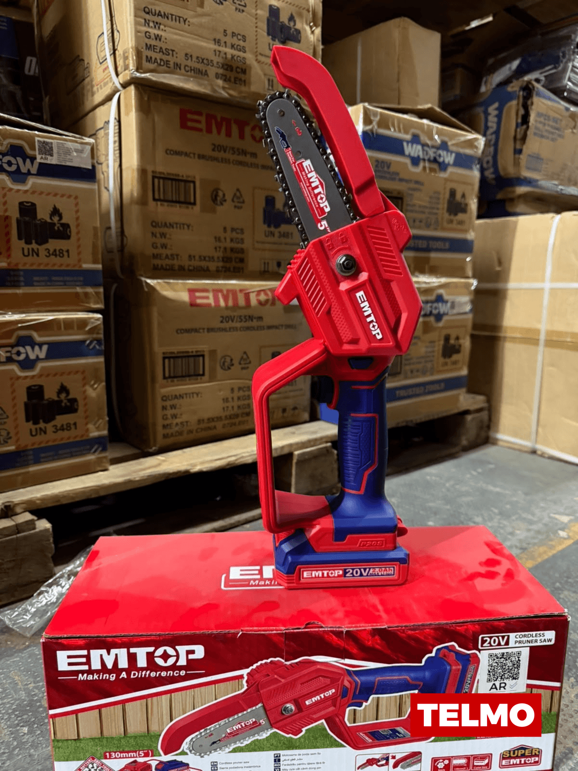 Mini Motosierra Podadora 20V 13cm 5m/s + Batería + Cargador ELGA20581 - Emtop