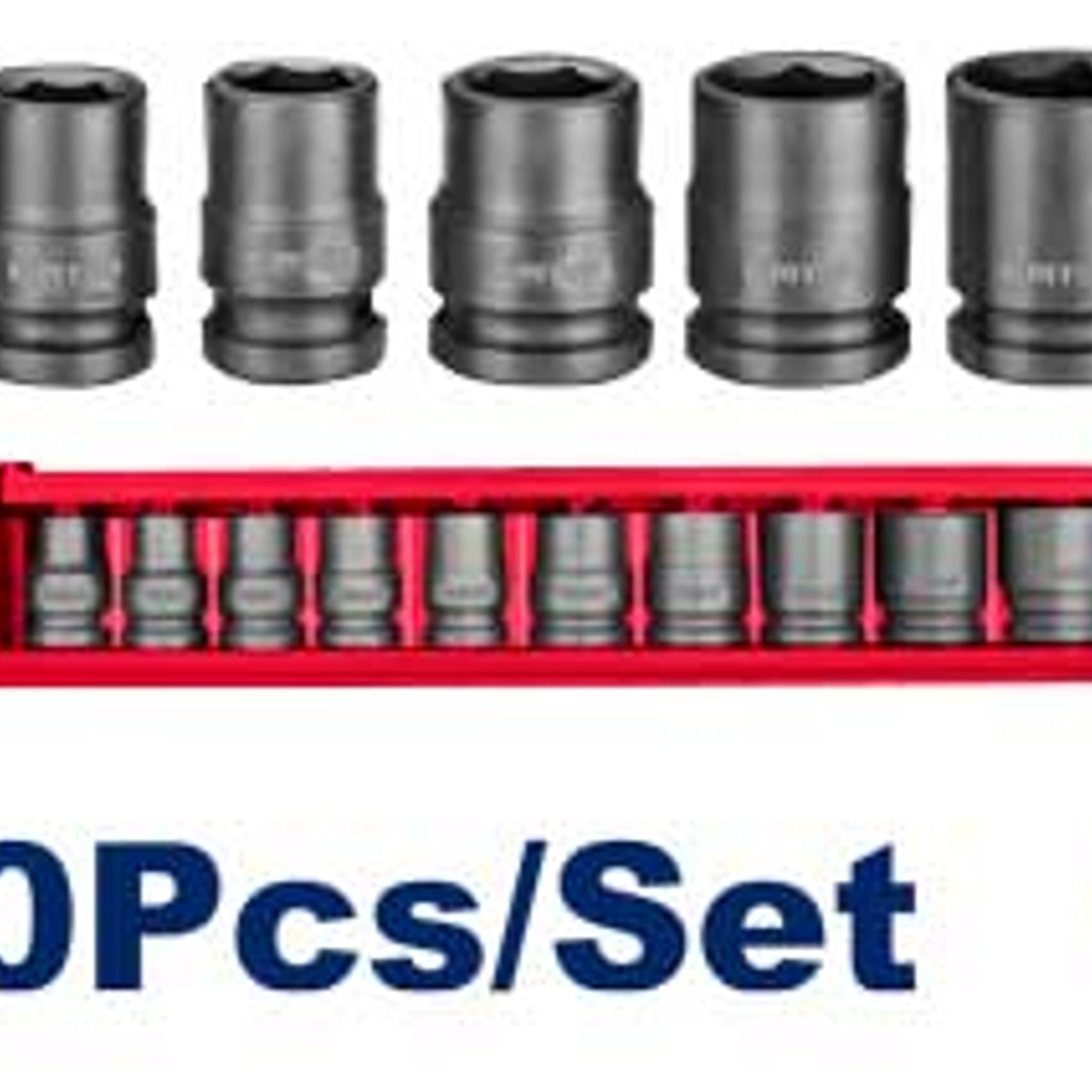 Set Tubos Bocallaves Impacto 1/2" 10-24mm 10 Piezas EMSS12101 - Emtop