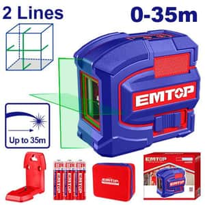 Nivel Láser Autonivelante Verde 2 Líneas 0-35m ESLE21601 - Emtop