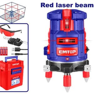 Nivel Laser Autonivelante 360° 5 Líneas Luz Roja 30m ESLE53001 - Emtop
