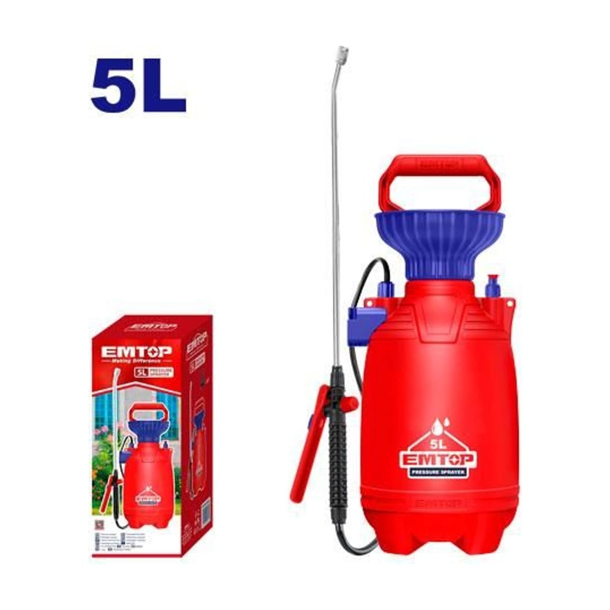 Pulverizador 5L 2,5bar Lanza Inoxidable ESPP30502 - Emtop