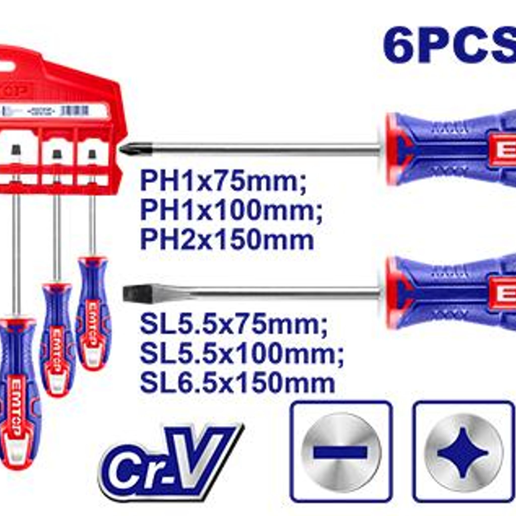 Set Destornilladores 6 Piezas ESST0602 - Emtop