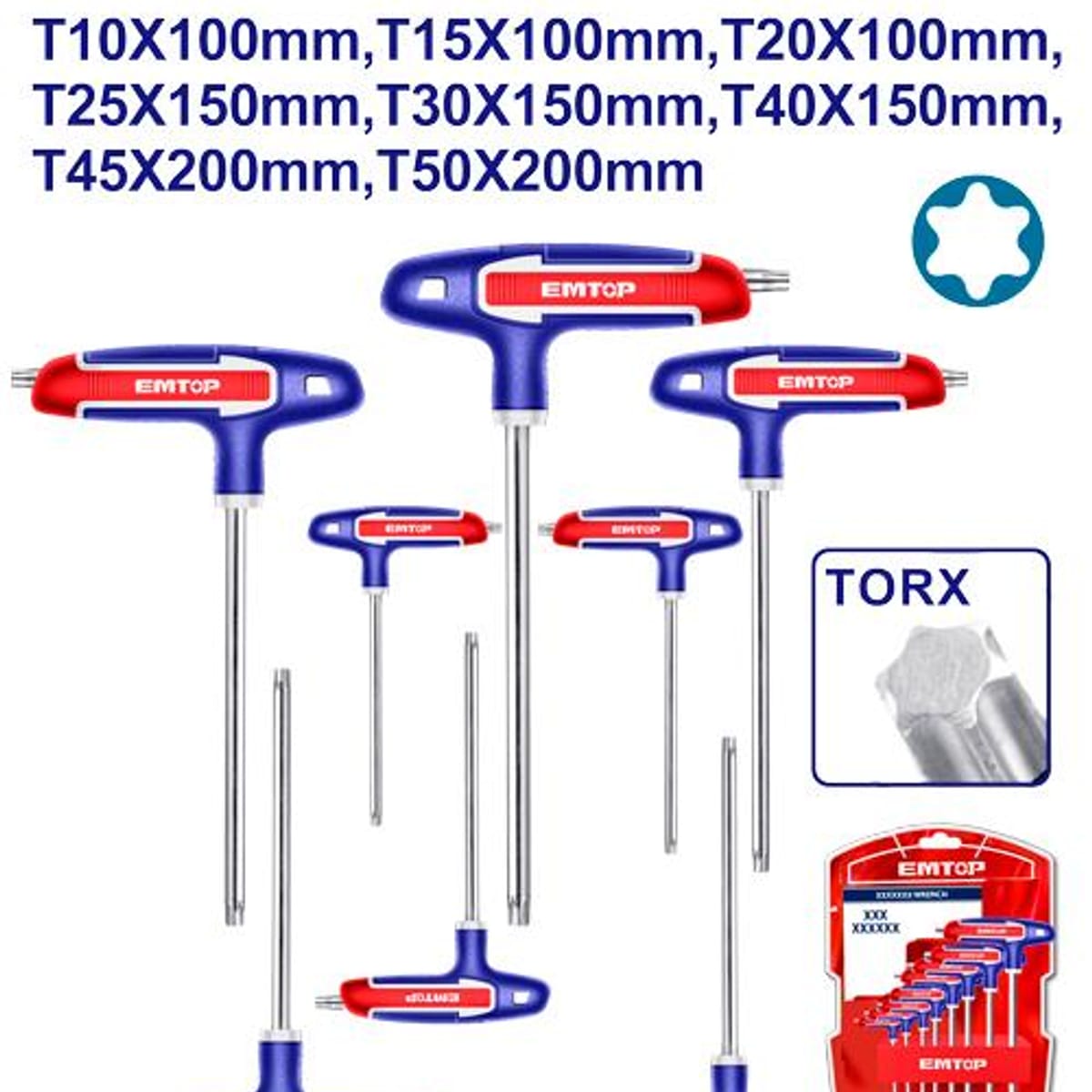 Juego Llaves Torx T T10-T50 8 Piezas ETHW6063 - Emtop