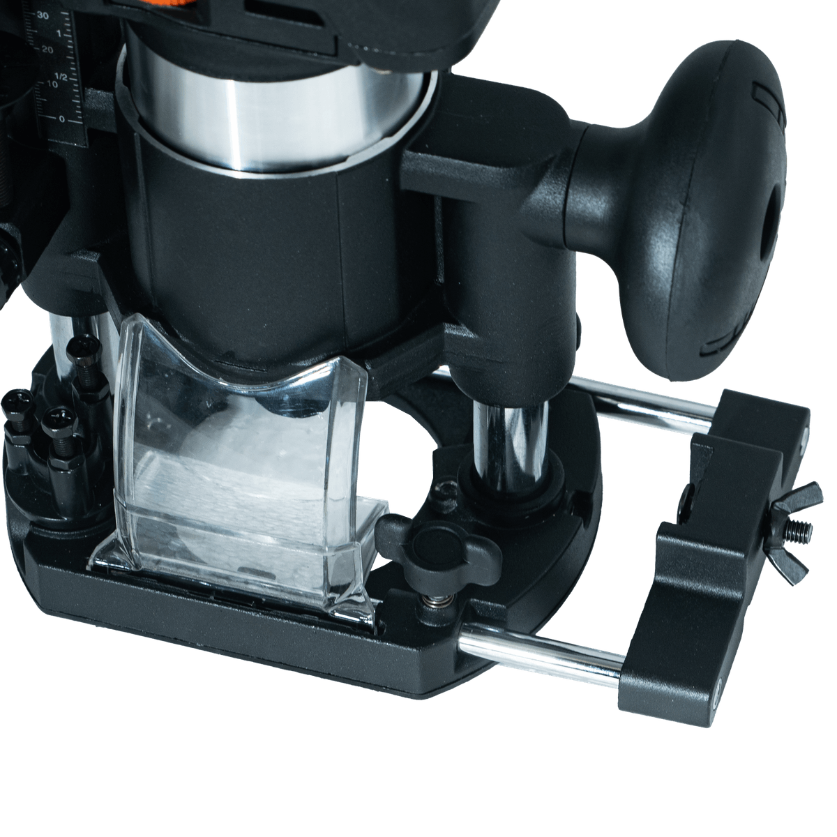 Fresadora Router A Batería Brushless 18V 10000-30000 RPM Pinzas 6mm 6.35mm 8mm Sin Batería + Guías + Acople Aspiración FRL3300-9B - Lusqtoff
