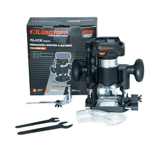 Fresadora Router A Batería Brushless 18V 10000-30000 RPM Pinzas 6mm 6.35mm 8mm Sin Batería + Guías + Acople Aspiración FRL3300-9B - Lusqtoff