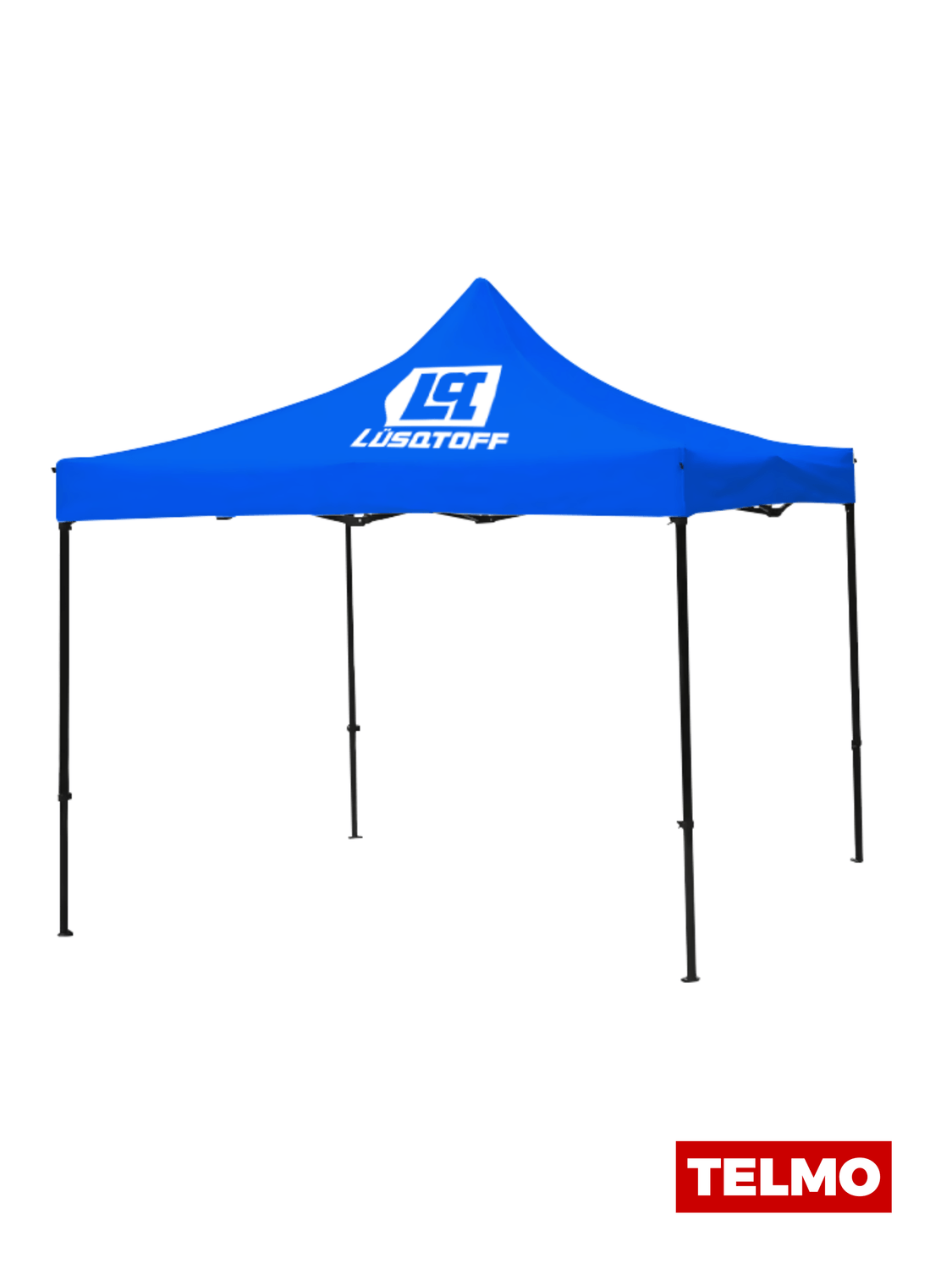 Gazebo Azul 3x3m Altura 240cm Tela Oxford 300D Estructura Acero Altura Regulable GBL-8A - Lusqtoff, foto real
