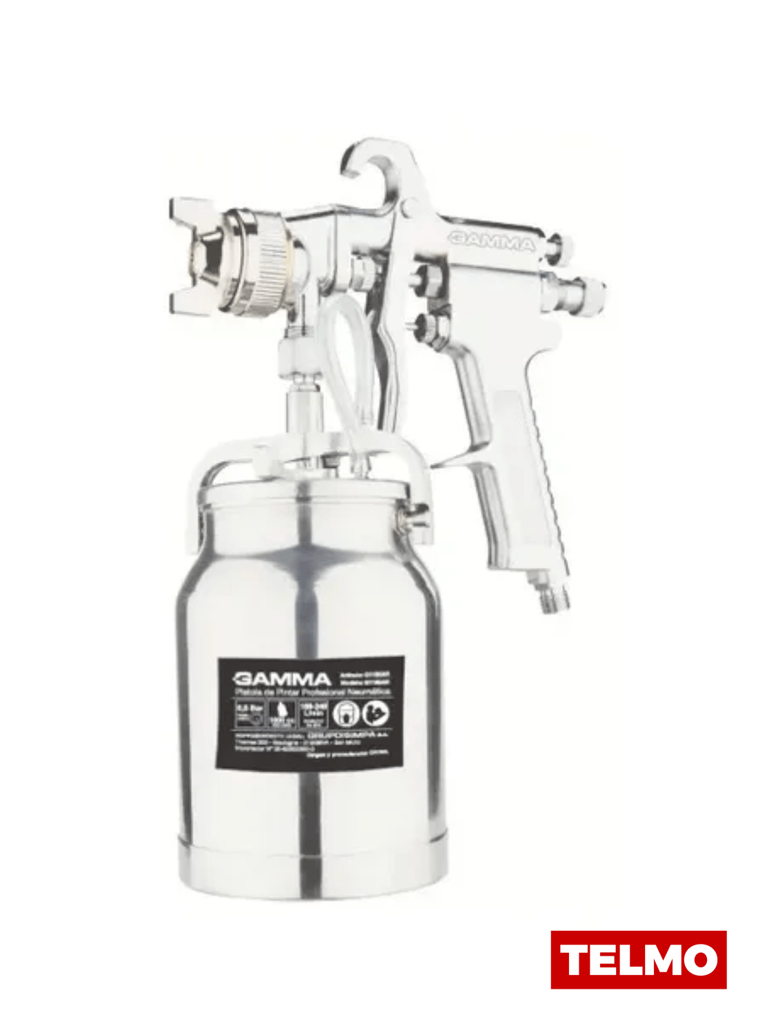 Pistola de Pintar Neumática Profesional Vaso 1000cc Pico 1,8mm G1185AR - Gamma