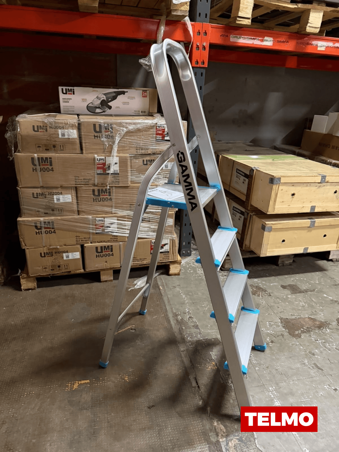 Escalera Aluminio Reforzada 4 Escalones 150kg G216AR - Gamma